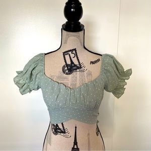 Hello Molly XS/S Sage Crop Top